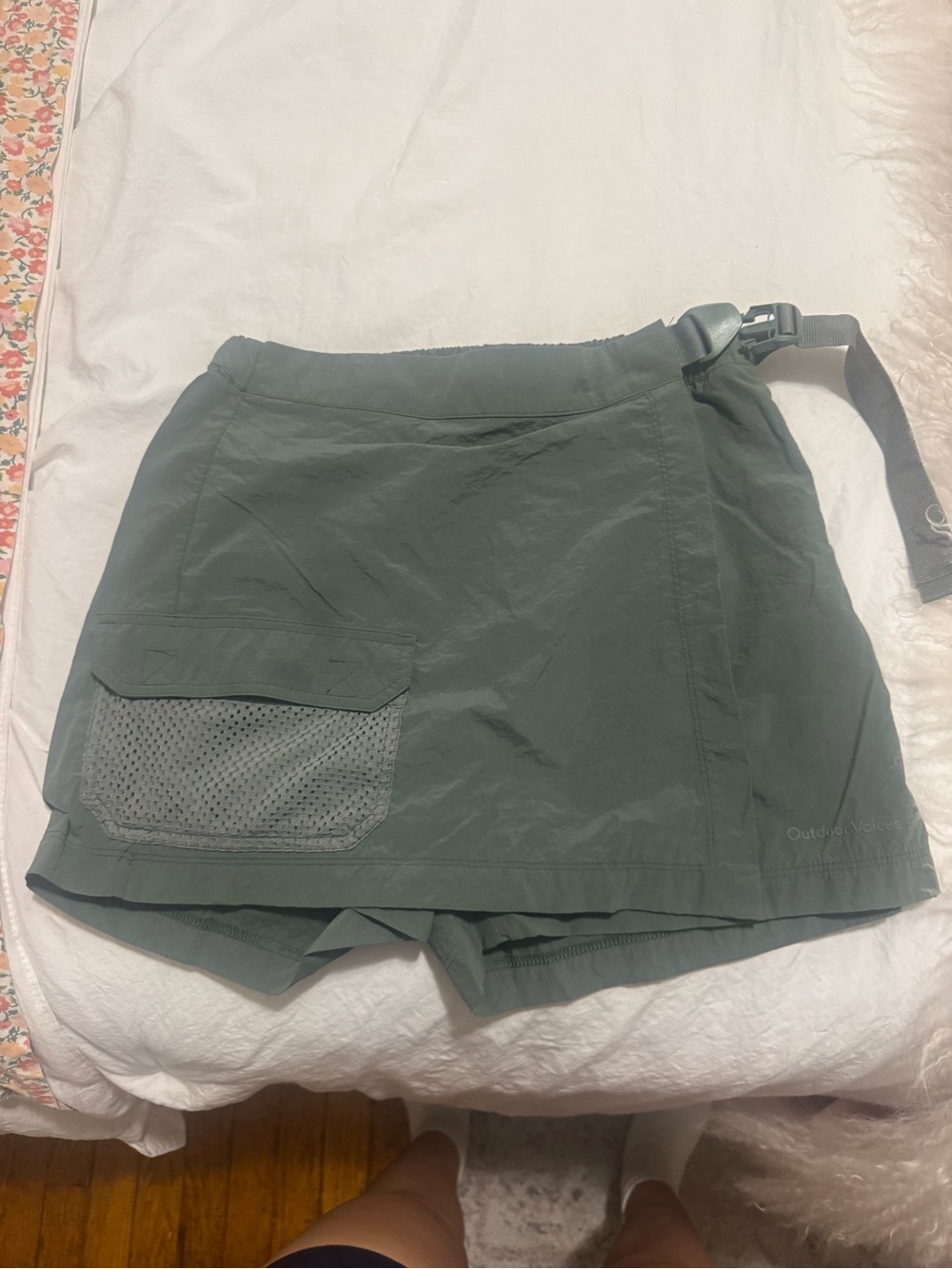 Outdoor Voices Women's Dark Green Utility Skort with Buckle